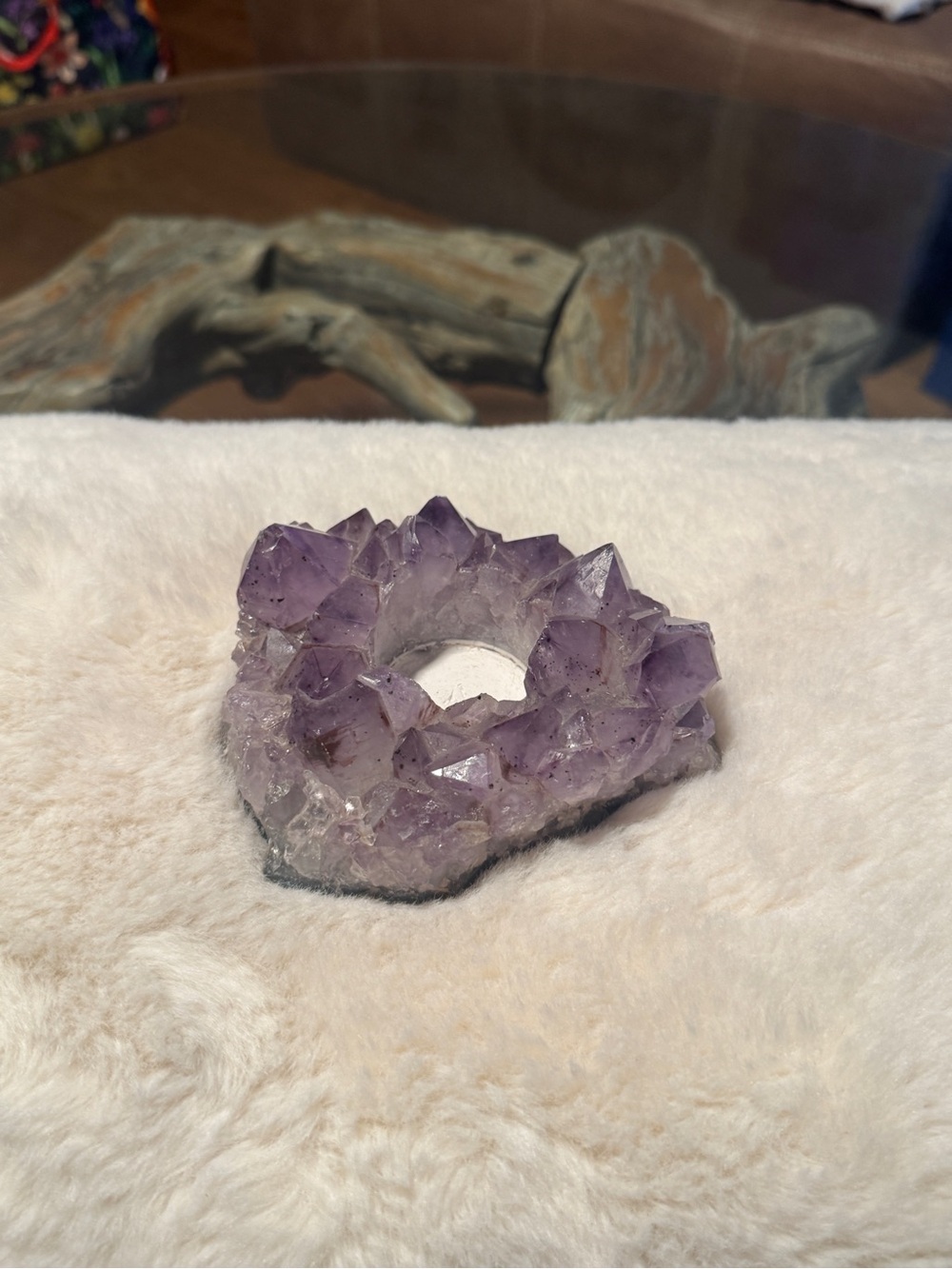 Amethyst Crystal Tealight Candle Holder